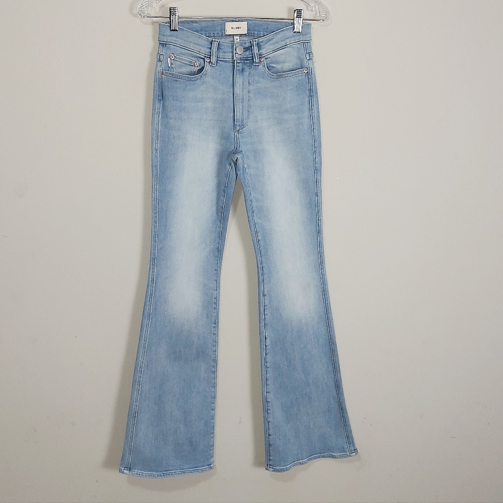 DL1961 Women Bridget Mid-rise Bootcut Flared Jeans Size 25 Light Blue Prairie